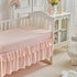 Set 3 Lace Ruffle Crib Bedding Pieces Baby Boho Lace Quilted Comforter with Fitted Sheet and Bed Skirt - Cute Ruffled