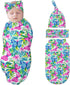 Butterfly Swaddle Blankets Newborn Receiving Blanket Baby Swaddle Wrap with Headband Hat