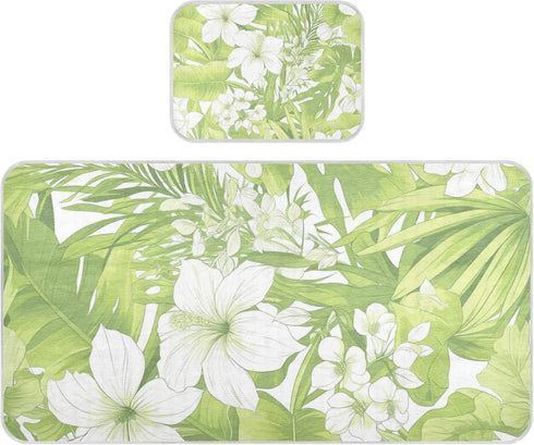 SyXIOP Fluorescent Green Floral Leaf Kids Cooling Baby Crib Mattress Cover 28" x