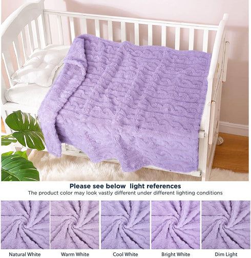 3D Cozy 330GSM (30 40 Inch, HOMRITAR Baby Blanket for Girls Toddlers Fleece Fluffy Fuzzy Blankets for Baby, Soft Warm