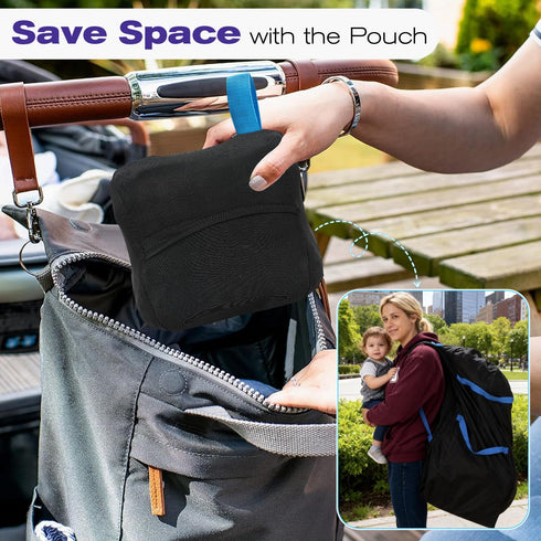 Backpack Car Seat Travel Bag for Airplane,Padded Adjustable Straps, Large Gate Check Bag for Air Travel,Heavy Duty