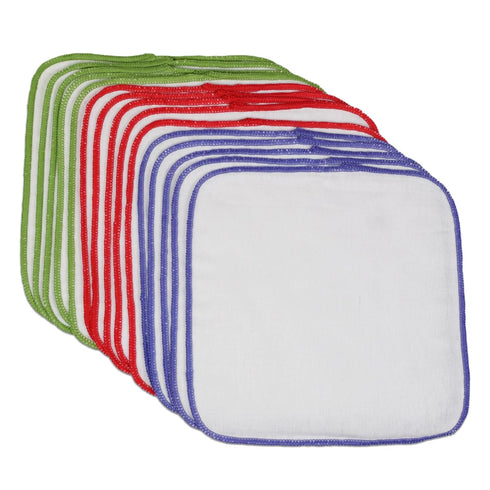 OsoCozy Flannel Cloth Baby Wipes, Reusable & Washable, White 100% Cotton, 8 x 8 inches, 15 Count