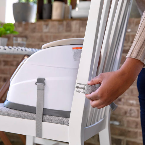 2-in-1 Ingenuity Baby Base Booster Feeding and Floor Seat with Self-Storing Tray - Cashmere