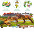 Puzzles for Kids Ages 4-6 - 2 x 60 Pieces - World of Huge Dinosaurs - Educational Toys