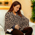 Pzuqiu Leopard Print Nursing Cover for Breastfeeding Soft Stretchy Breathable Car Seat Covers for Mom Mother Stroller