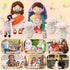 HyDren 6 Pcs Christian Religious Plush Doll Set, 11 Inch Jesus Plush with Virgin Mary, Donkey, Lambs, Stuffed Jesus