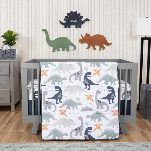 Trend Lab Prehistoric Dinos 3 Piece Crib Bedding Set, Can Be Used