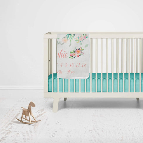 WolfeDesignPDD Baby Blanket - Milestone Blanket - Baby Blanket Personalised - Baby Girl - Newborn Gift - Custom Blanket