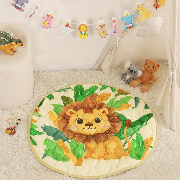 Baby Round Play Mat, Premium Thicker Foam Baby Mat for Floor, Tummy