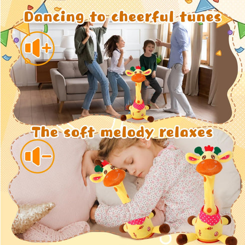 Tummy 10 Dancing Talking Giraffe Toy, Singing Musical Giraffe Plush Time Toys with Volume Adjustment, Children's Songs