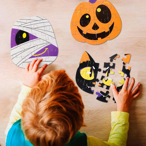 JOYIN 36 Pcs Halloween Jigsaw Puzzle Set - Kids Party Favors with 6 Characters in Blind Boxes for School Activities
