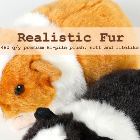 2pc Guinea Pig Stuffed Animals, Realistic Plush Cute Plushie Toys for Kids Birthday