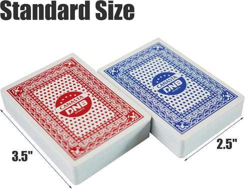 DNB SPORTS 12 6 6 DNB Deck Canasta Cards - Decks Blue and Decks Red Playing Cards with Point Values - Includes Canasta