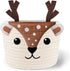 Cute Deer 100% Cotton Rope Baby Laundry Basket for Boys & Girls,