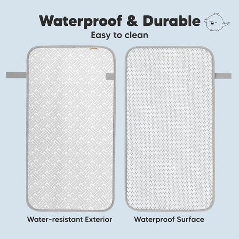 KeaBabies Portable Diaper Changing Pad and Baby Diaper Caddy Organizer - Waterproof Foldable Baby Changing Mat - Large