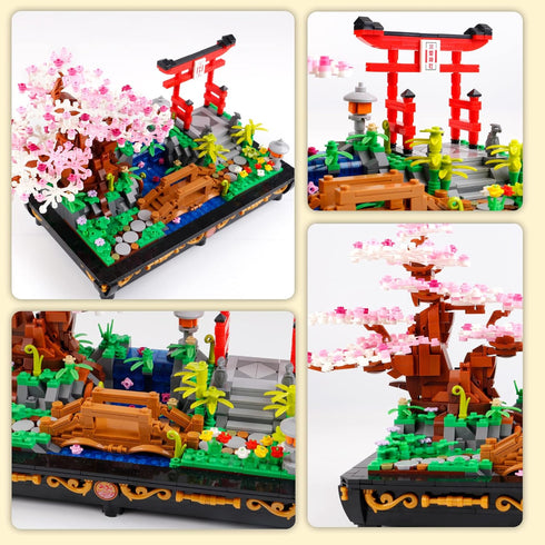 Cherry Blossom Bonsai Tree Building Set, Japanese Style Sakura Mini Blocks (1286 PCS), Beautiful Display for Kids and