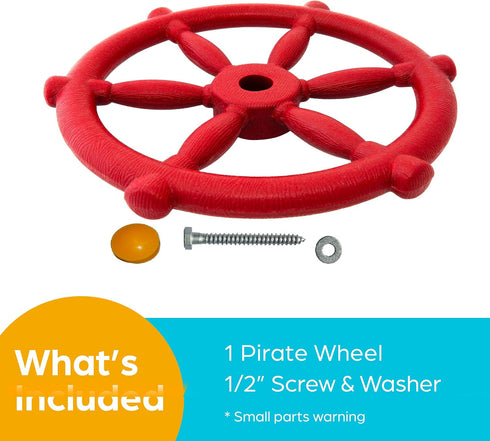 Pirate Ship Steering Wheel for Kids, Jungle Gym Kingdom Swing Set Accessories for Outdoor Playhouse & Backyard Playset