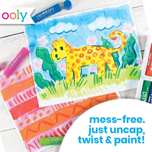 24 Set, Ooly Chunkies Paint Sticks For Kids, Tempera Paint Sticks Variety Includes Classic, Pastel & Metallic No Mess
