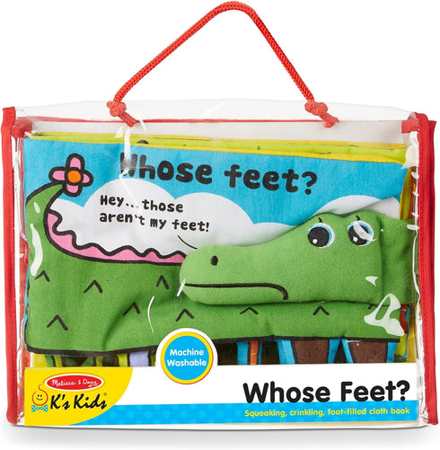 Melissa & Doug Soft Activity Baby Book, Whose Feet? Sensory Toys for Toddlers