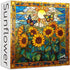 PICKFORU Stained Glass 1000 Piece Puzzles for Adults, Sunflowers and Butterfly Flower Home Decor