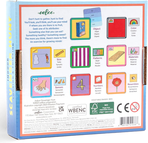 eeBoo: Scavenger Hunt Indoors Game - Finding Game that Develops Observational Skills, Includes 50 Cards for Ages 3 and