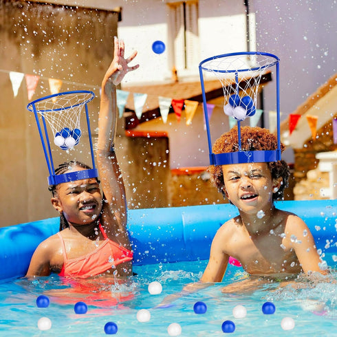 3 Pack Adjustable Head Hoop Basketball Party Game for Kids and Adults with 40 Balls for Indoor Outdoor Fun Activities