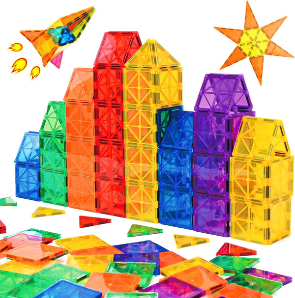 Gemmicc Magnetic Tiles, Magnet Toys Building Blocks for Kids, STEM Approved Educational