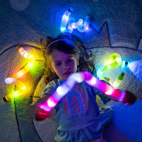 2026, nutty toys Light Up Pop Tubes - Sensory Toys - Glow Sticks for Kids, Fine Motor Skills Toddler Fidget, Top ADHD