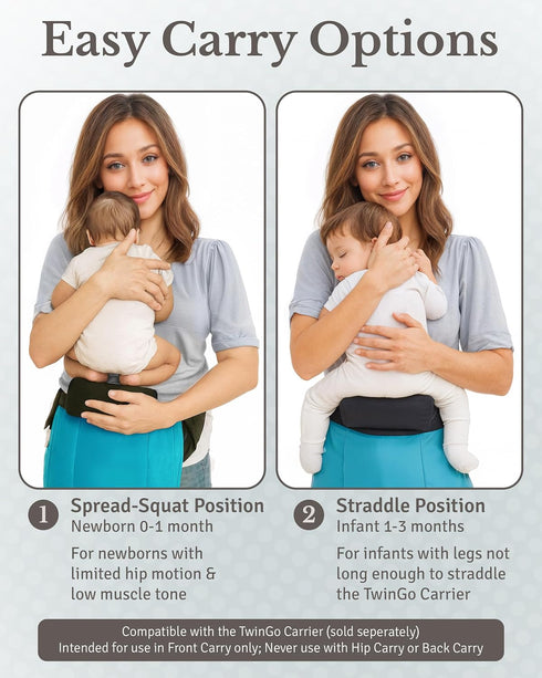 TwinGo 7 lbs Pack Infant Insert for Newborn Carrier - Baby Carrier Accessories for Front Carry - Soft Foam Cushion