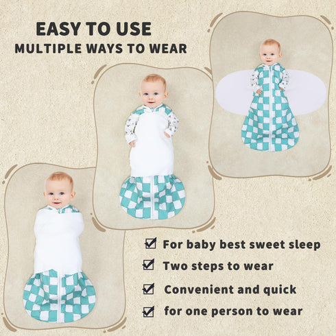 Swaddle,3-Way Blanket,100% 6-12 GUNTAIL Newborn Sleep Sack Baby Adjustable Wearable Rayon Cotton Swaddling Sleeping