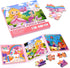 Magnetic Puzzles for Kids 3-5, 3-in-1 Princess Unicorn Mermaid Travel Puzzles for