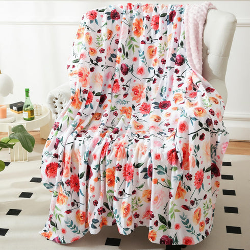 50 60 Inch(125x150cm) BORITAR Baby Blanket Super Soft Double Layer Minky with Dotted Backing, Receiving Blanket
