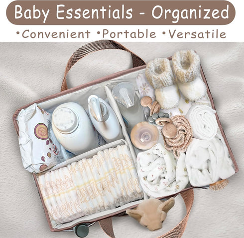 KIDSco. Baby Diaper Caddy. Portable Storage for Diapers, Wipes and Changing Table Essentials. A Nursery and Travel Must