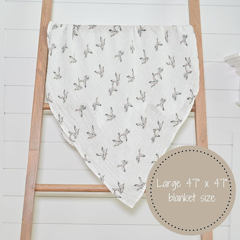 Muslin Swaddle Blanket, 100% Cotton, Newborn and Infant Blanket, Large 47 x 47 inches for Girls, Lightweight and