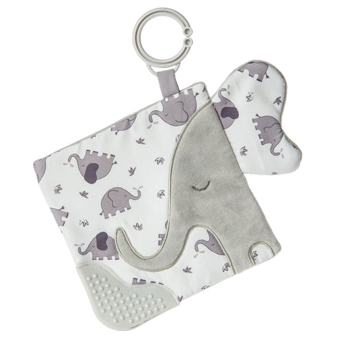 Mary Meyer Afrique Crinkle Teether Toy - Baby Paper and Squeaker - 6 x 6-Inches, Elephant