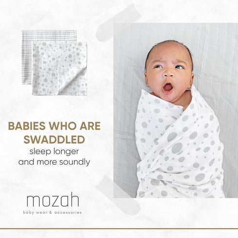 Organic Muslin Swaddle Blankets - 100% Soft Organic Cotton, Baby Girl and Boy Blankets, Ideal Registry Items - Stripes