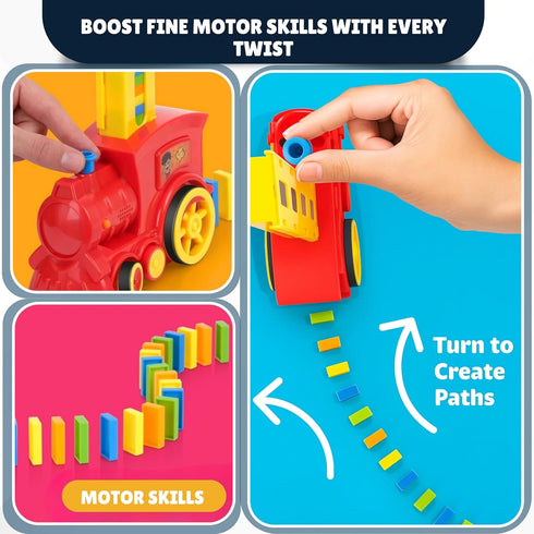Set (300, 220,160 Atlasonix Domino Train | Domino Train for Kids | Dominos for Kids - Automatic Domino Laying Toy