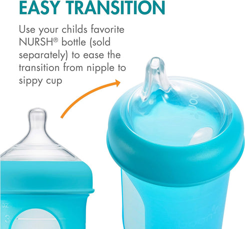 6 3 Count Boon Nursh Silicone Sippy Cup Lid - Convertible Transitional Sippy Spouts for Nursh Baby Bottles - Sippy Cup