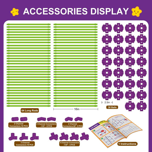 Fort Building Kit for Kids, STEM Construction Toys, Educational Gift for Boys and Girls Age 3-12, 140 Pcs, Purple