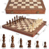 15" Set ELONGDI Wooden Chess with Magnetic Pieces - Extra Queens - Folding Chessboard Portable Travel Tournament Chess