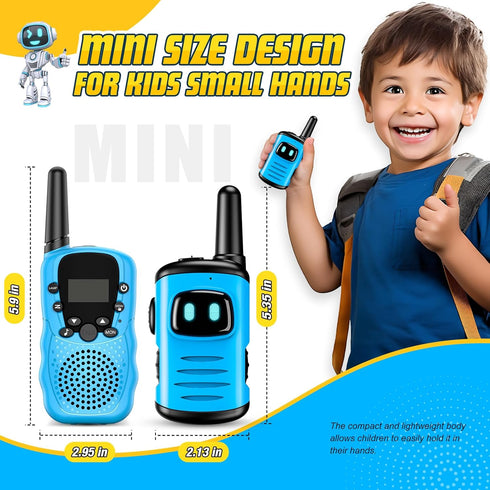 Kids Walkie Talkies Toys - comedyfun Mini Robots Walkies Talkies 2 Pack for Boys Age 3-10, Outdoor Game Birthday Gifts