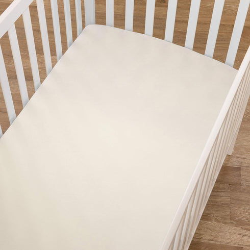 American Baby Company 100% Natural Cotton Fitted Crib Sheet, 52" x 28", Ecru, for Boys and Girls