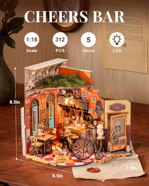 Rolife DIY Miniature House Kit for Adults, Mini Wooden Dollhouse Kit, Tiny House Diorama Building Kits-Birthday
