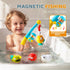 2-4 11 Set Aprilwolf Bath Toys for Kids, Magnetic Fishing Toys with Storage Bag and Light up Star, Wind Up Creatures