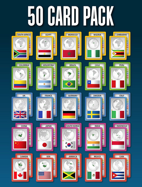 100 PICS Smart Cards Countries - 7 Games in 1, Memory Quiz, Travel Game for Ages 5+, 1-8 Players