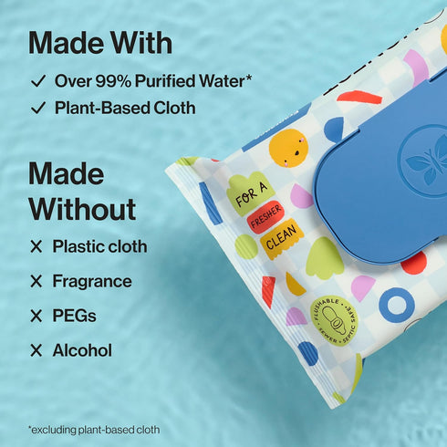 126 Count The Honest Company Toddler Hypoallergenic Flushable Wipes
