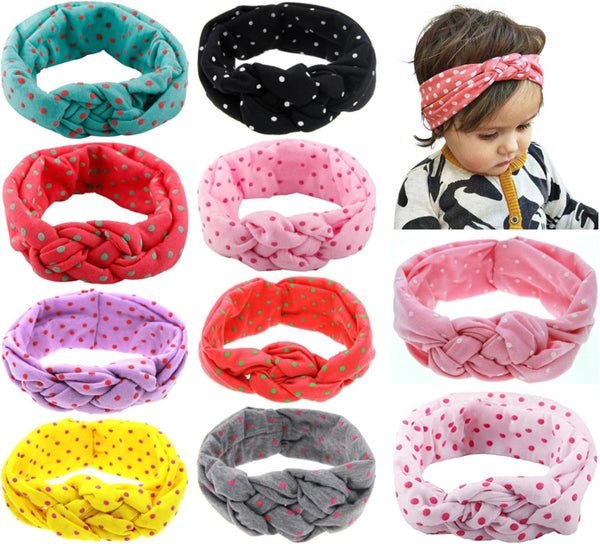 Baby Headbands Turban Knotted - Girl's Headband for Newborn, Toddler, and Children (10 Pack-CL3)