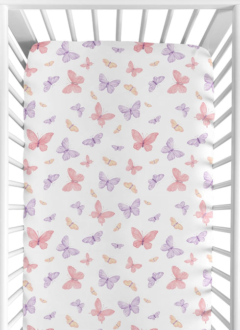 Sweet Jojo Designs Fitted Baby Crib Sheets (Pink and Purple Shabby Chic