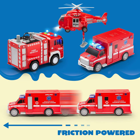 3 4 5 6 7 3-9 JOYIN Toddler Fire Truck Toys for Year Old Boys - Fire Engine, Emergency Vehicle, Kids Firetruck
