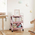 2 Buzowruil Utility Rolling Fabric Storage Rack Trolley Toy Cart Trolley with Large Storage Boxes,Wheels, Suitable